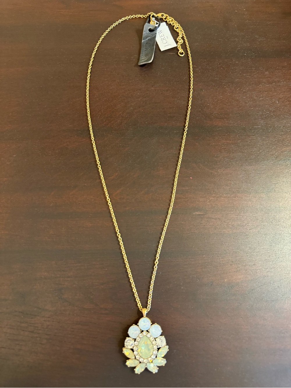J. Crew Gold-Tone Opal Teardrop Pendant Necklace